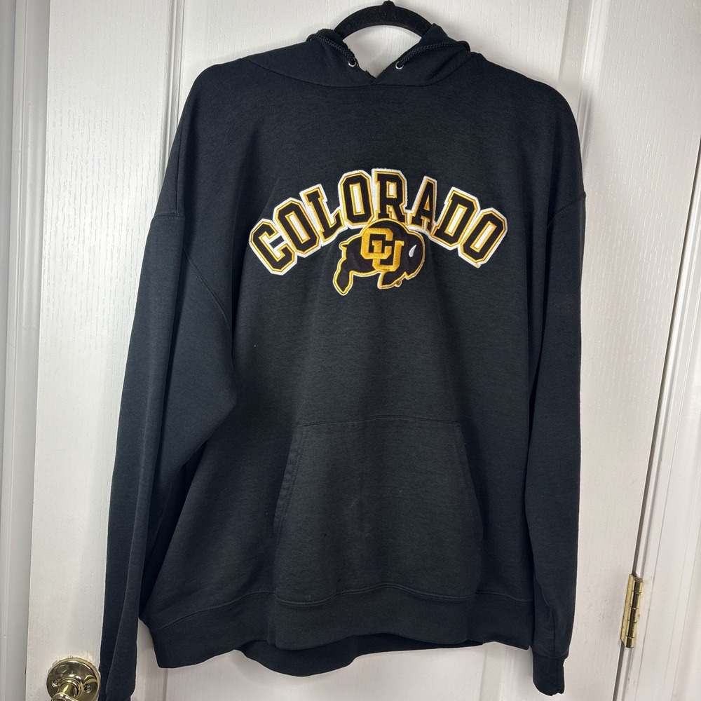 Colorado Buffaloes Hoodie Mens XL Champion Black CU Buffs Sweatshirt Stitched